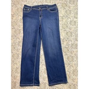 Style & Co Petites Womens Sz 16P Designer Jeans Blue Straight Leg Ladies Pants